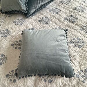 Elegant sky blue Velvet Throw Pillow